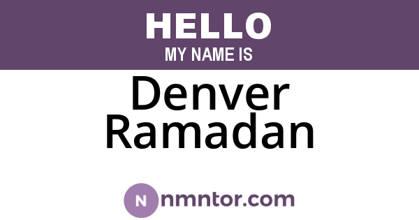 Denver Ramadan