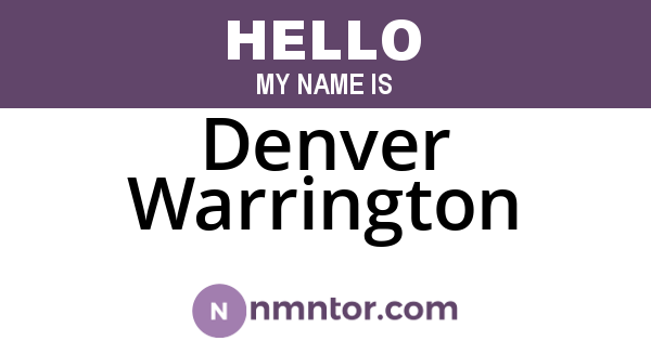 Denver Warrington