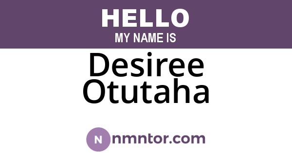 Desiree Otutaha