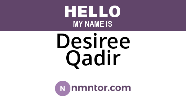 Desiree Qadir