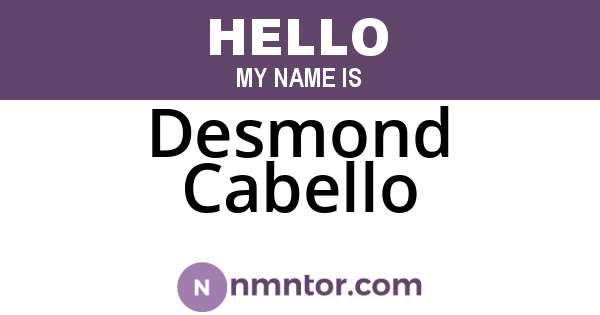 Desmond Cabello