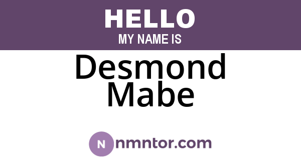 Desmond Mabe