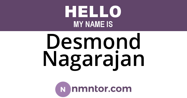 Desmond Nagarajan