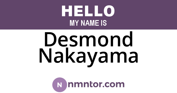 Desmond Nakayama