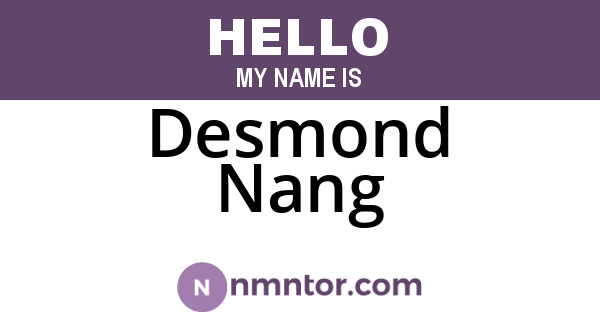 Desmond Nang