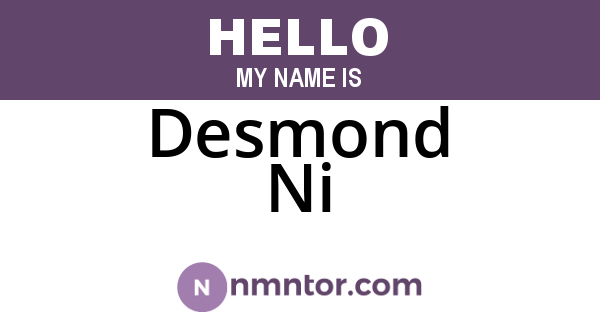 Desmond Ni