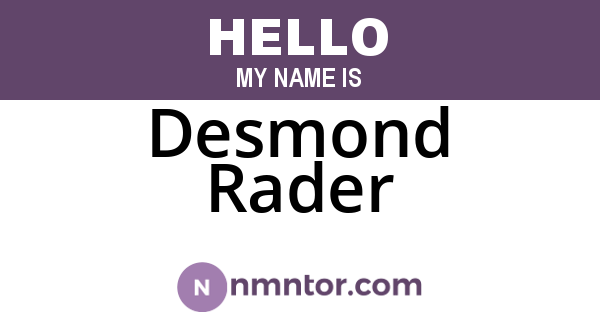 Desmond Rader
