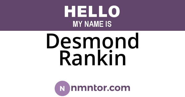 Desmond Rankin