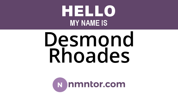 Desmond Rhoades