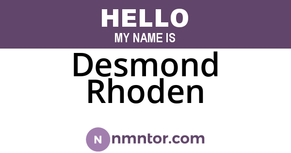 Desmond Rhoden
