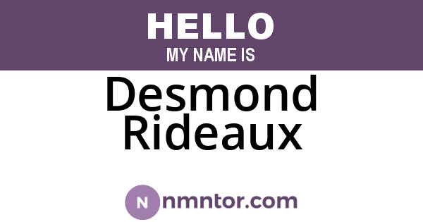 Desmond Rideaux