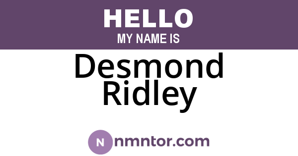Desmond Ridley