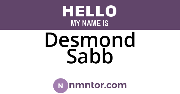 Desmond Sabb
