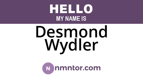 Desmond Wydler