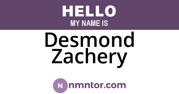 Desmond Zachery