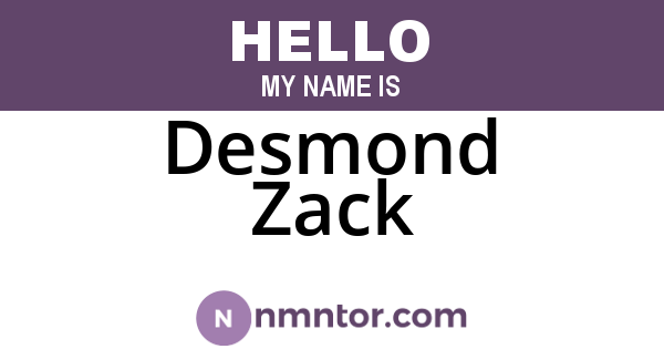 Desmond Zack
