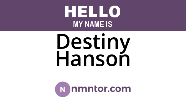 Destiny Hanson
