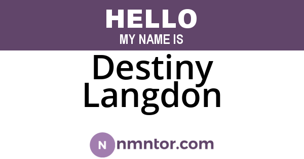 Destiny Langdon