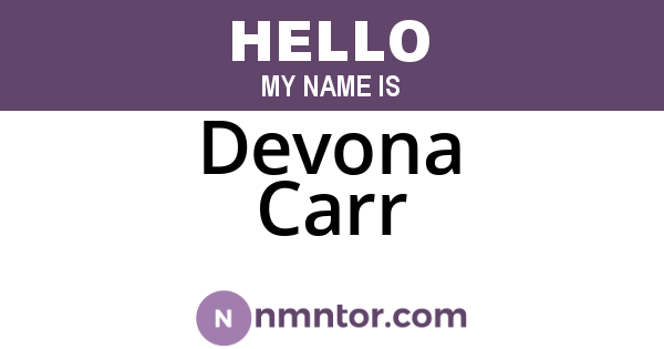 Devona Carr