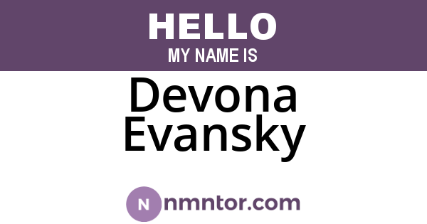 Devona Evansky