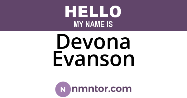 Devona Evanson