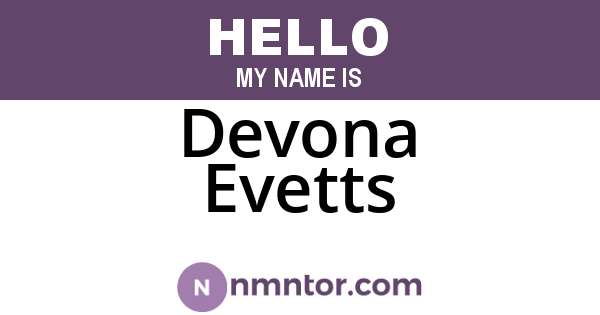 Devona Evetts
