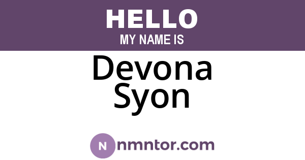 Devona Syon