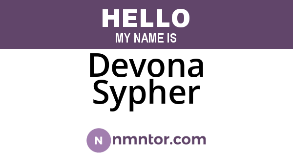 Devona Sypher