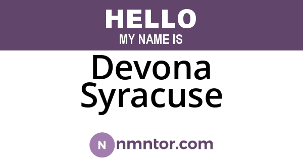 Devona Syracuse
