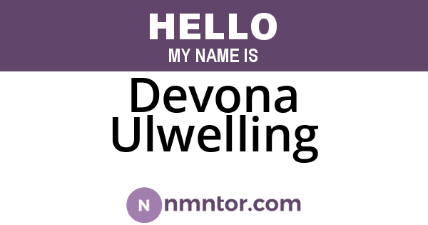 Devona Ulwelling