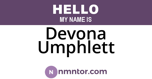 Devona Umphlett