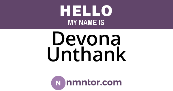 Devona Unthank