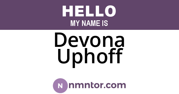 Devona Uphoff