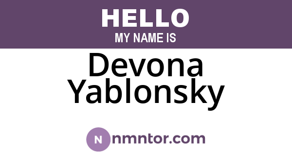 Devona Yablonsky
