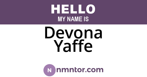 Devona Yaffe