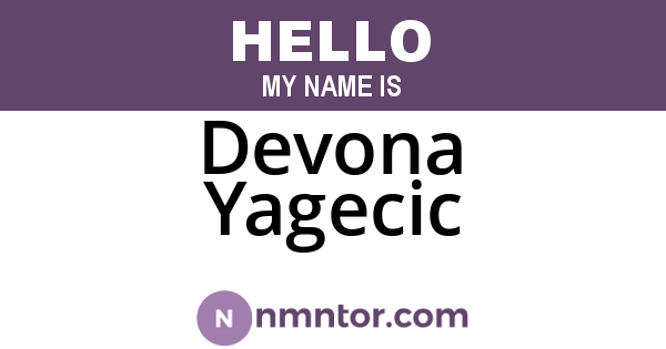Devona Yagecic