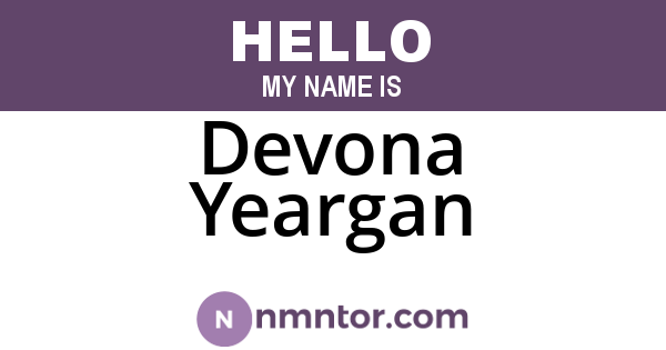Devona Yeargan