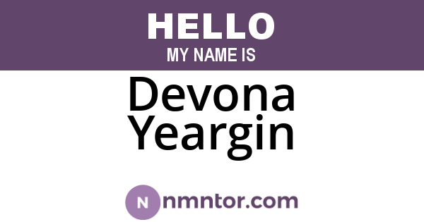 Devona Yeargin