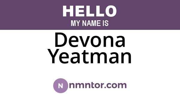 Devona Yeatman