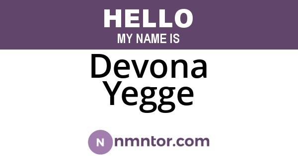 Devona Yegge