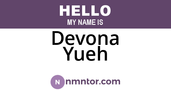 Devona Yueh