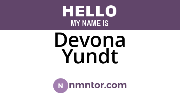 Devona Yundt