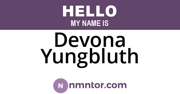 Devona Yungbluth
