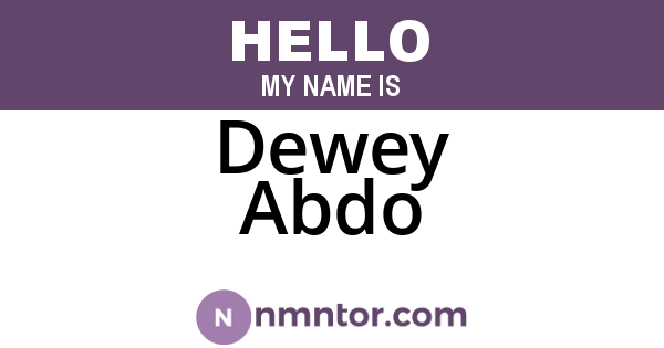 Dewey Abdo