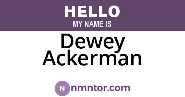 Dewey Ackerman