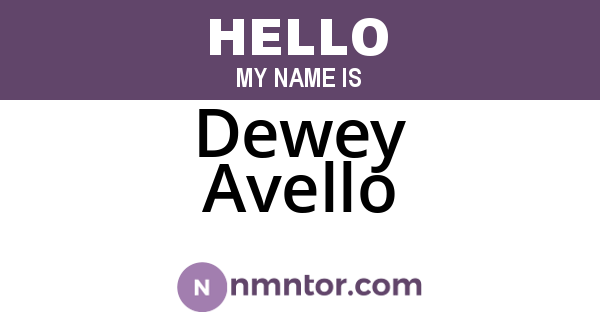 Dewey Avello