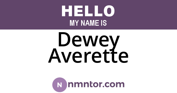 Dewey Averette