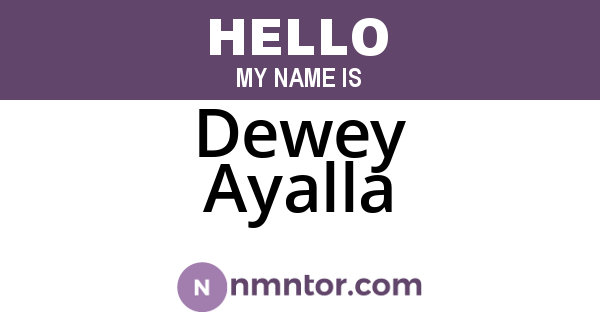 Dewey Ayalla