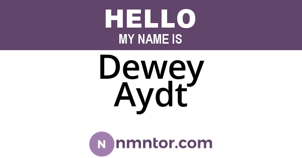 Dewey Aydt
