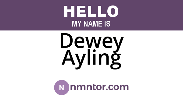 Dewey Ayling